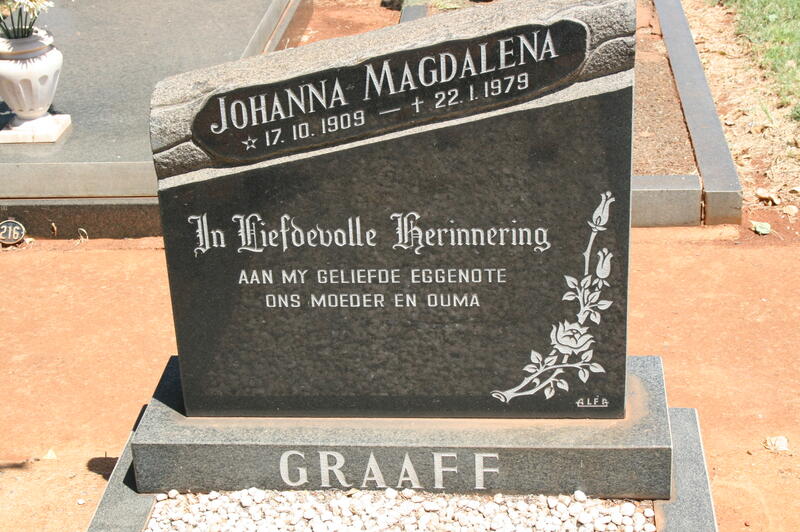 GRAAFF Johanna Magdalena 1909-1979