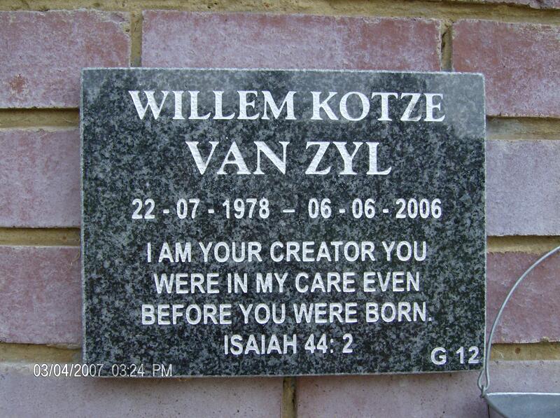 ZYL Willem Kotze, van 1978-2006