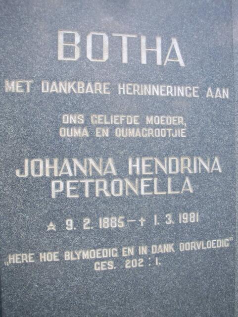 BOTHA Johanna Hendrina Petronella 1885-1981