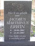 ERWIN Jacobus Marthinus 2001-2003