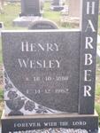 HARBER Henry Wesley 1888-1962