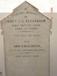 ALEXANDER Henry J.A. -1890 & Anna B. -1897