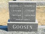 GOOSEN Ockert J. 1921-2004 & Marthina J.C. 1914-1979