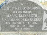 QUERRE Maria Elizabeth Magdalena, de la nee GUNTHER 1892-1966