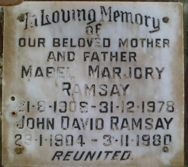 RAMSAY John David 1904-1980 & Mabel Marjory 1908-1978