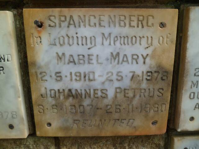 SPANGENBERG Johannes Petrus 1907-1980 & Mabel Mary 1910-1978
