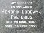 PRETORIUS Hendrik Lodewyk 1887-1953
