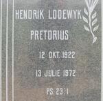 PRETORIUS Hendrik Lodewyk 1922-1972