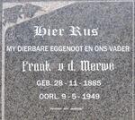 MERWE Frank, v.d. 1885-1949