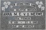 MERWE Anna M.E., v.d. nee PIENAAR 1891-1965