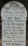 HEYMANS C.S. nee WILLIAMS 1883-1918
