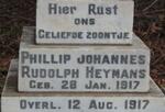 HEYMANS Phillip Johannes Rudolph 1917-1917