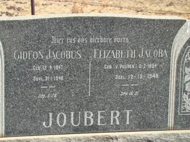 JOUBERT Gideon Jacobus 1847-1946 & Elizabeth Jacoba 1854-1948