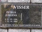 VISSER Petrus Jurgens 1926-2002