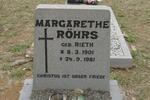ROHRS Margarethe nee RIETH 1901-1981