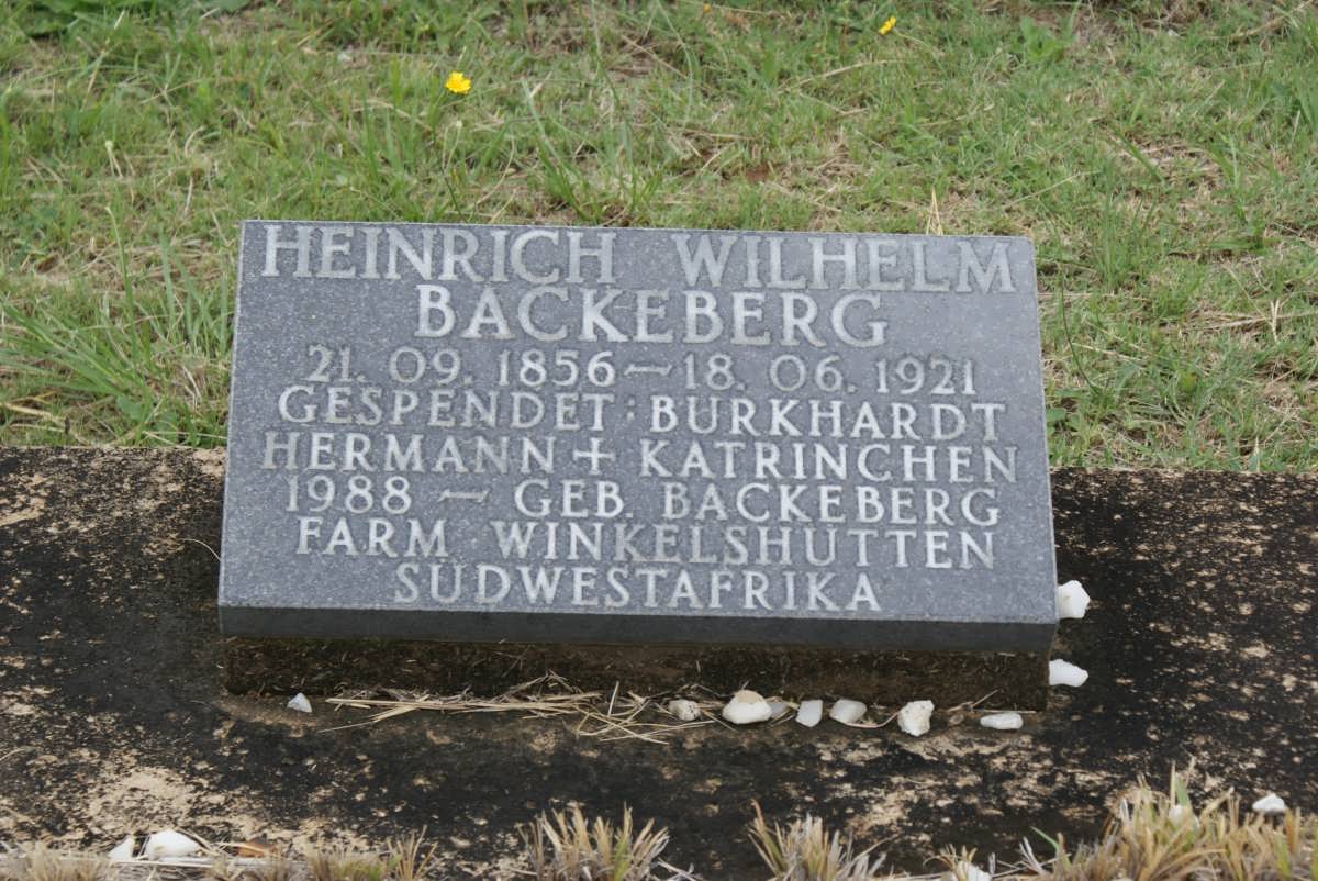 BACKEBERG Heinrich Wilhelm 1856-1921