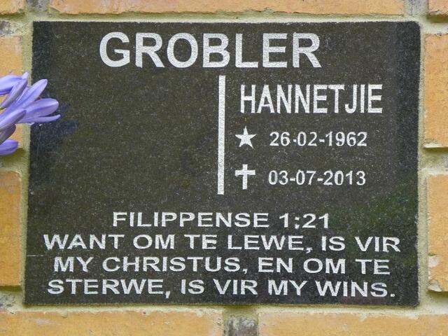 GROBLER Hannetjie 1962-2013