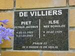 VILLIERS Petrus Jacobus, de 1925-2005 & Ilse SCHULZE 1929