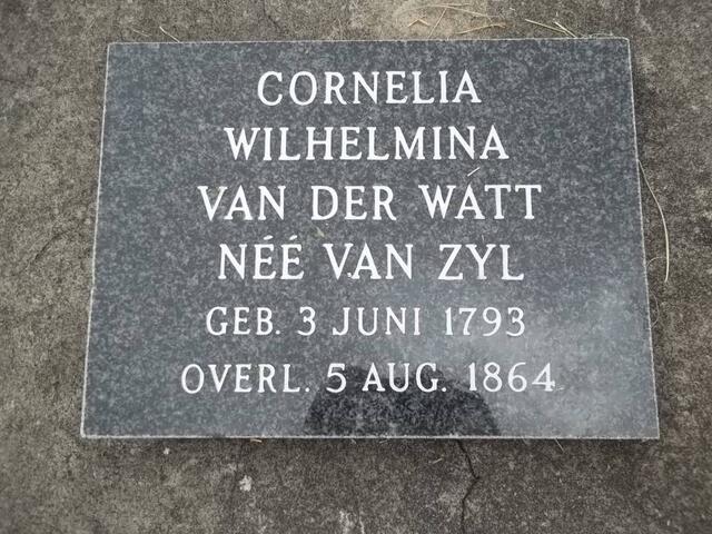 WATT Cornelia Wilhelmina, van der nee VAN ZYL 1793-1864