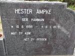 WILLIAMS Hester Ampke nee HAMMAN 1899-1979