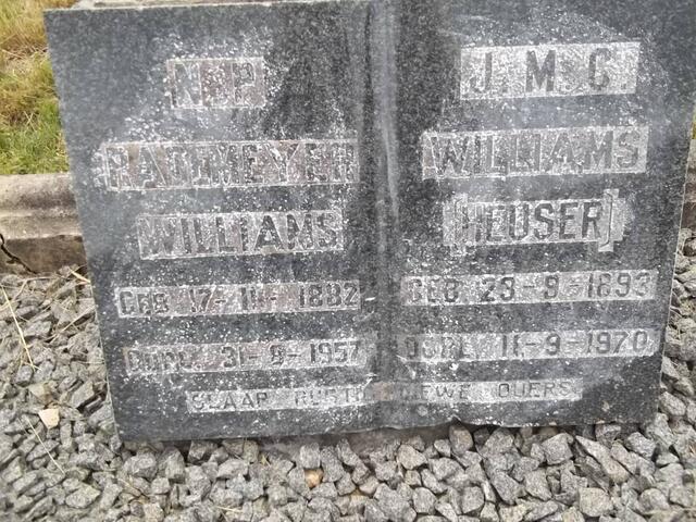 WILLIAMS N.S.P. Rademeyer 1882-1957 & J.M.C. HEUSER 1893-1970