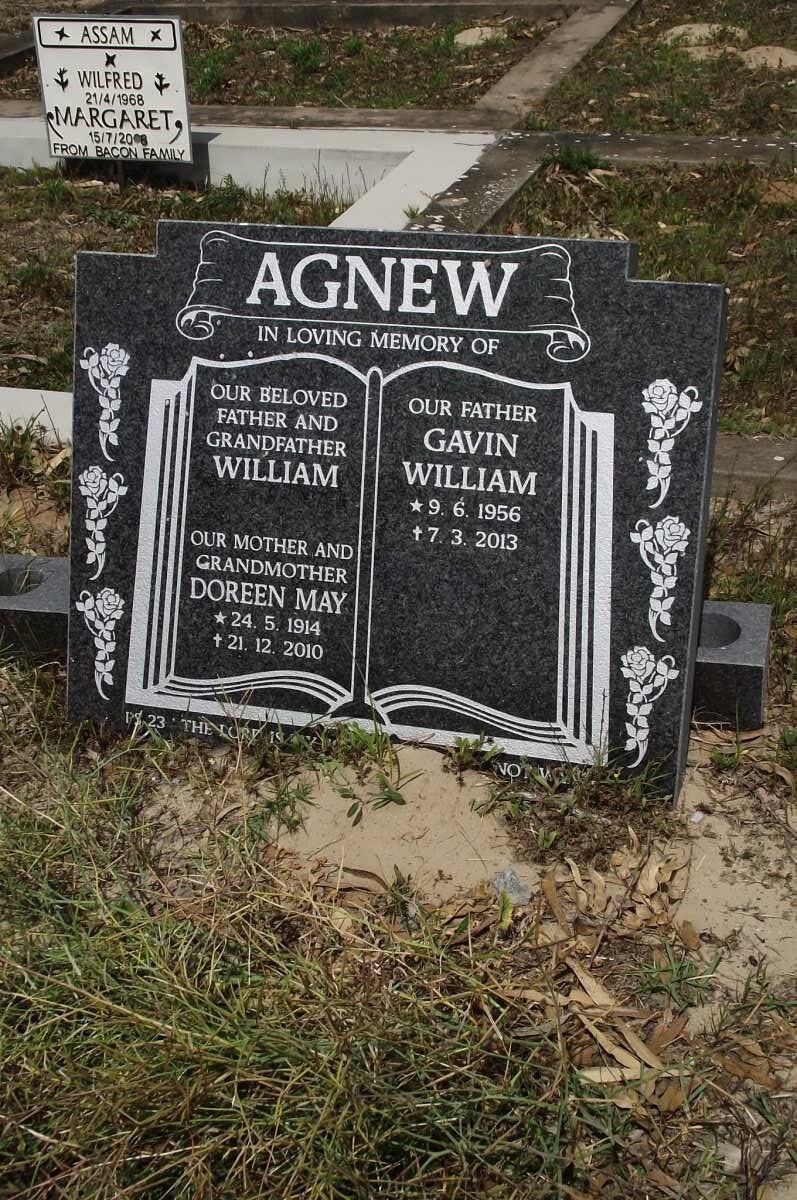 AGNEW William & Doreen May 1914-2010 :: AGNEW Gavin William 1956-2013
