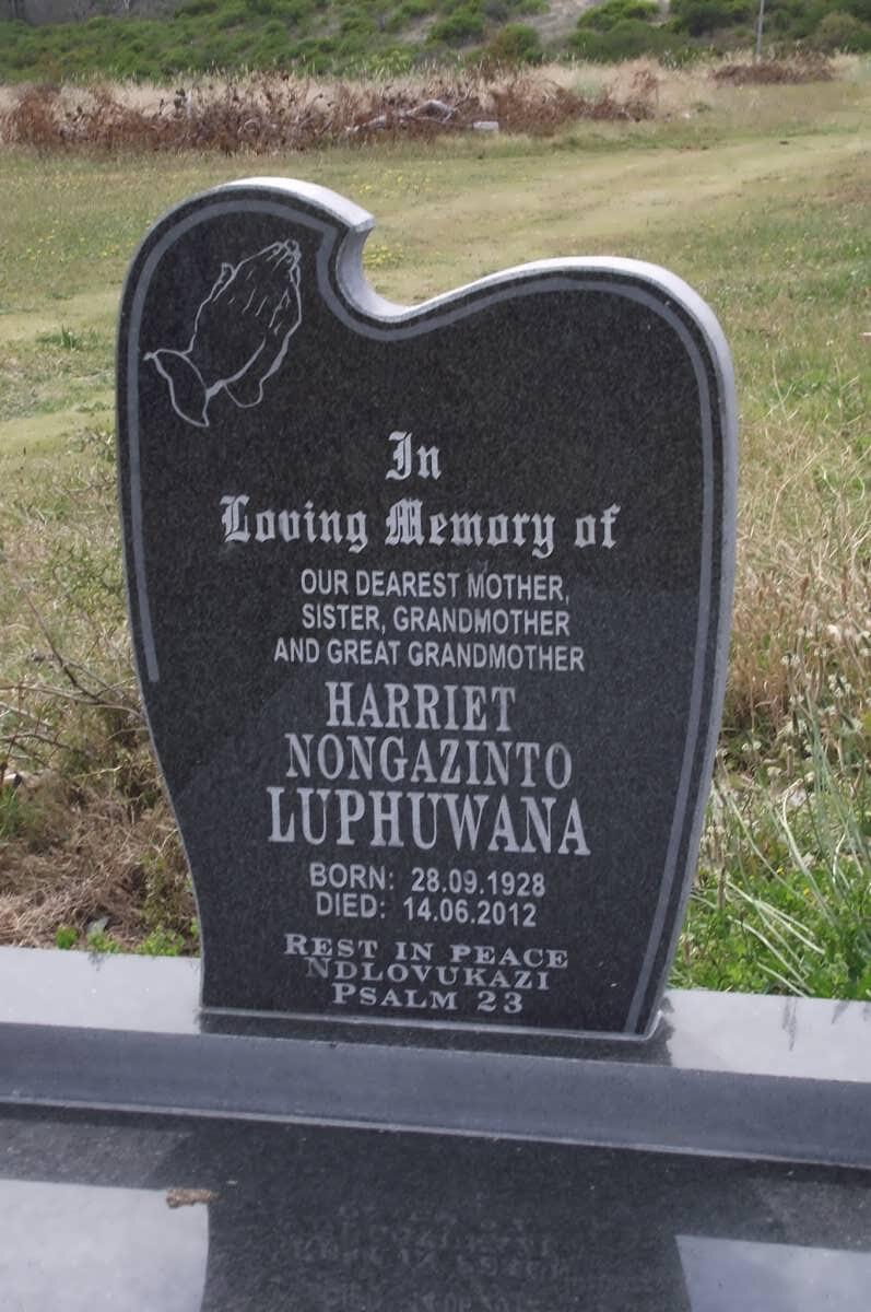 LUPHUWANA Harriet Nongazinto 1928-2012