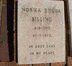 BILLING Norma Rhoda 1925-1973