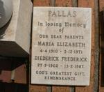 PALAS Diederick Frederick 1902-1987 & Maria Elizabeth 1910-1971