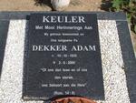 KEULER Dekker Adam 1935-2000  :: KEULER David Conradie 1968-2006