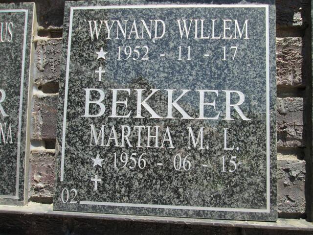 BEKKER Wynand Willem 1952- & Martha M.L. 1956-
