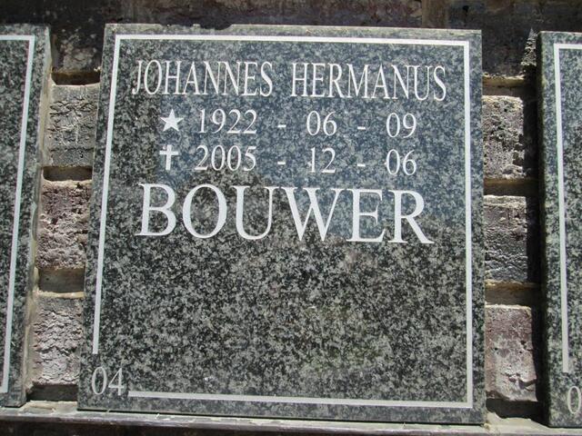 BOUWER Johannes Hermanus 1922-2005