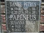 PAPENFUS Daniel Petrus 1914-2012 & Susanna Maria 1919-2013
