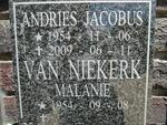 NIEKERK Andries Jacobus 1954-2009 & Malanie 1954-