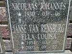 RENSBURG Nicolaas Johannes, Janse van 1930- & Ella Louisa 1934-2007