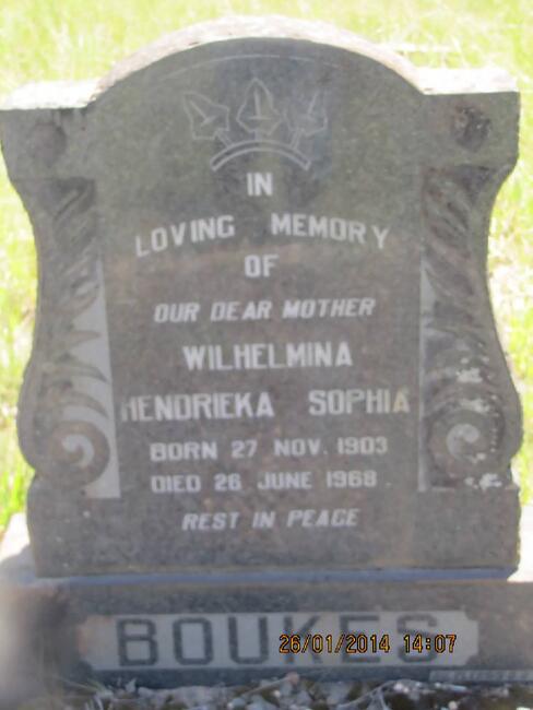 BOUKES Wilhelmina Hendrieka Sophia 1903-1968