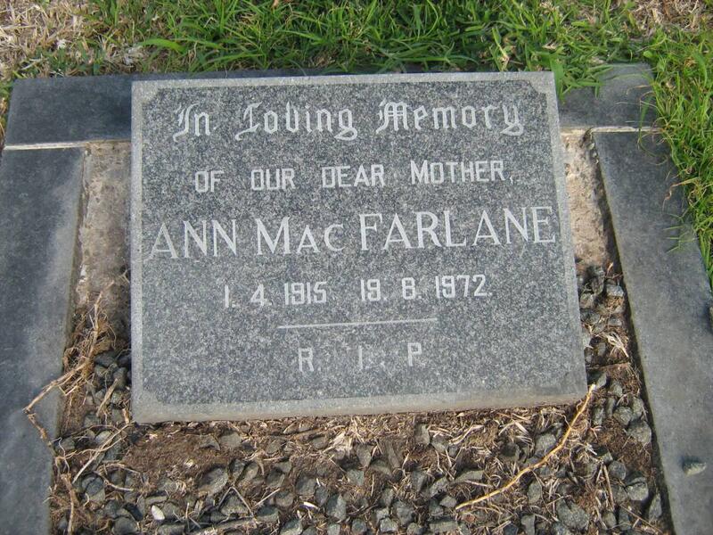 MacFARLANE Ann 1915-1972