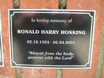 HOSKING Ronald Harry 1924-2001