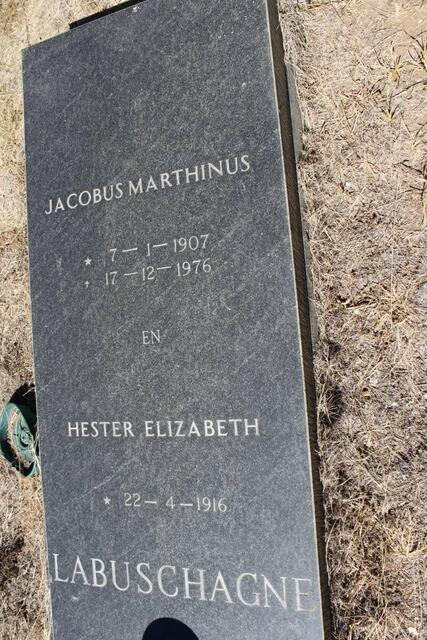 LABUSCHAGNE Jacobus Marthinus 1907-1976 & Hester Elizabeth 1916-