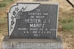 MARITZ Hester J.I., formerly BEUKES, nee DE JAGER 1890-1976