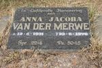MERWE Anna Jacoba, van der 1931-1976