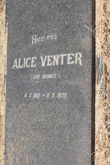 VENTER Alice nee BEUKES 1931-1975