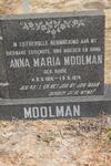 MOOLMAN Anna Maria nee RABIE 1916-1974