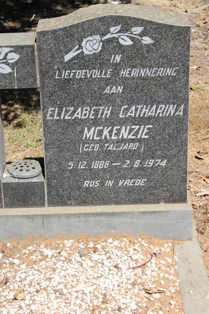 MCKENZIE Elizabeth Catharina nee TALJARD 1888-1974