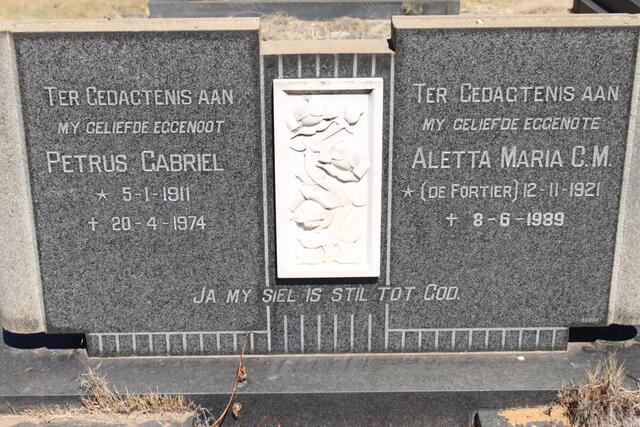 ? Petrus Gabriel 1911-1974 & Aletta Maria C.M. DE FORTIER 1921-1989