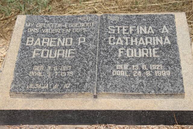 FOURIE Barend P. 1913-1979 & Stefina A. Catharina 1921-1990