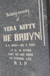 BRUYN Vera Kitty, de 1899-1981