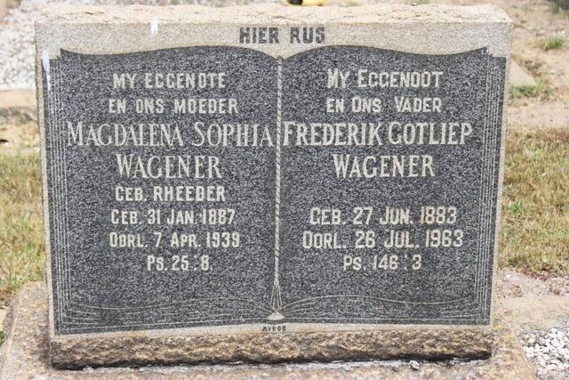 WAGENER Frederik Gotliep 1883-1963 & Magdalena Sophia RHEEBER 1889-1939