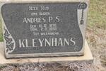 KLEYNHANS Andries P.S. 1876-1958