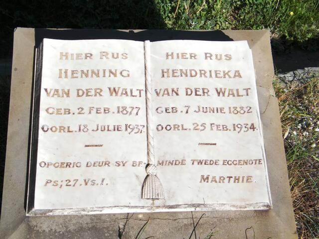 WALT Henning, van der 1877-1937 & Hendrieka 1882-1934
